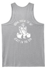 Men’s “Beast In The Gym” Gray 2X-Large Slim Fit Tank Tops “Till I Collapse”