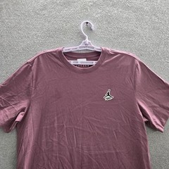 Jordan Men Shirt M Purple Graphic Nike Air Flight Jumpman Logo Short Sleeve