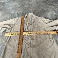 Vintage distressed US Army military shirt flaws vtg retro 40s 50s L/XL