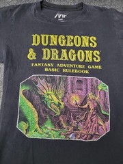 Mighty Fine Dungeons & Dragons Shirt Mens Small Black Basic Rulebook Graphic Tee