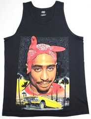 Tupac Shakur Tank Top T-shirt 2Pac West Coast Paisley Lowrider Men’s Vest New