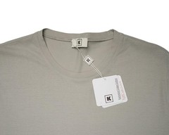 Kired by Kiton $250 NWT Crepe Cotton Short Sleeve Gray Slim T-Shirt L (52 IT)