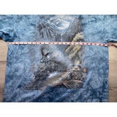 The Mountain Vintage 2XL 2003 Steam Engine Train TieDye TShirt Blue Ted Blaylock
