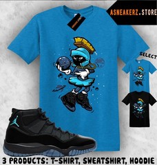 Shirt Matching AJ 11 Gamma Blue 2025 Match Sneaker Sneakerhead Martian T-Shirt