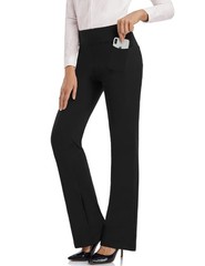 SEVEGO Tall Women’s Bootcut Dress Pants 35″ Inseam, High Waist Stretch Work P…