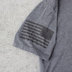 Grunt Style Mens 3XL T-Shirt Gray American Flag Grenade Bullet Graphic Tee XXXL