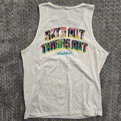 Chubbies Mens White “Sky’s Out Thigh’s Out” Graphic Tank Top Large Tropical