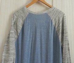 Lularoe Henley T-Shirts Cotton Blend Color Contrast Long Sleeve Hi-Low Size L