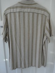 M&S MARKS & SPENCER ECRU MIX LINEN BLEND SHORT SLEEVE SHIRT SIZE L 41-43in CHEST