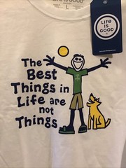 Life is Good Mens Large White Long Sleeve T- Shirt Crusher Jake & Rocket Graphic