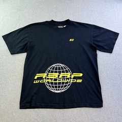 Asap Worldwide Shirt Mens Large Black Graphic Short Sleeve Casual Adult