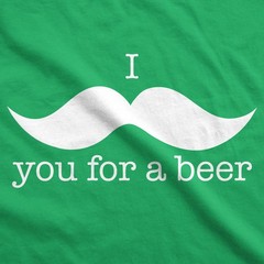 I Mustache You for A Beer T Shirt Funny St Patricks Day Shamrock Drinking Tee