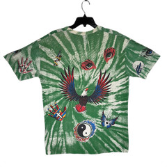 Vintage 80s Trippy Tie-Dye All-Over Print Graphic T-Shirt Size M (Adult)