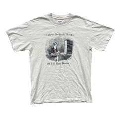 Vintage Sz Medium Edward Gorey Shirt No Such Thing, Too Many Books Caricature