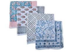 21×21 Inch 100 Cotton Bandana Women Men Headband Hair Scarf 4 Pack