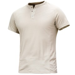 Outdoor Men’s Henry Collar Short Sleeve Shirts Waffle Quick dry Casual T-Shirts