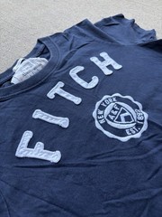 Abercrombie & Fitch M Muscle Fit Blue FITCH Logo Graphic Crew Neck T-Shirt