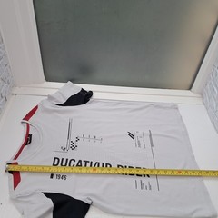 Official Ducati Men White Graphic T-Shirt, Size L, 95% Cotton Elastic Blend