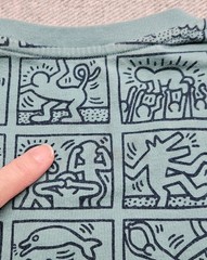Keith Haring SPRZNY MOMA Graphic T-Shirt Medium Grn / Blu Short Sleeve Pop Art
