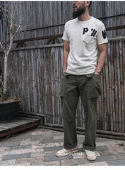 Bronson WW2 PW Pocket Tee Vintage Prison Style Short Sleeve T-Shirts Natural T