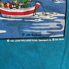 Vintage Rare SS John Holladay “Fisherman” Graphic Tshirt XL NWT 1991