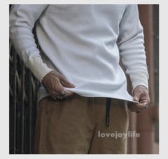 Non Stock Waffle Thermal Shirt 400g Heavyweight Fall Winter Long Sleeve Basic Sh