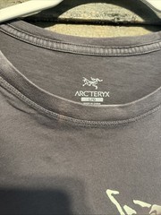 Arc’teryx Archaeopteryx Logo T-Shirt Blue Gray Cotton Blend Men Size L