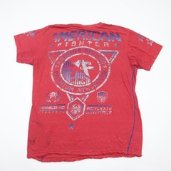 Paper Thin American Fighter T-Shirt Mens XL Red Distress Training Division MMA