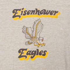 Rare VTG RUSSELL ATHLETIC Eisenhower Eagles High School Ringer T Shirt 70s SZ L