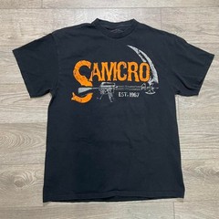 Sons of Anarchy SAMCRO T-Shirt Black Faded Biker Graphic Tee SOA Est 1967 Size L