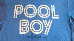 NWOT Lightweight Crewneck Small Blue Pool Boy SS Sportiqe T-shirt w/ Advertising