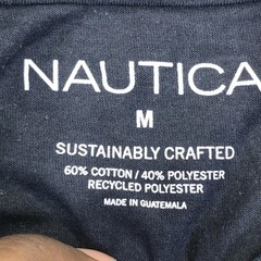 Nautica Shirt Mens Medium Blue Sailing Graphic Tee Tagless Nautical Long Sleeve