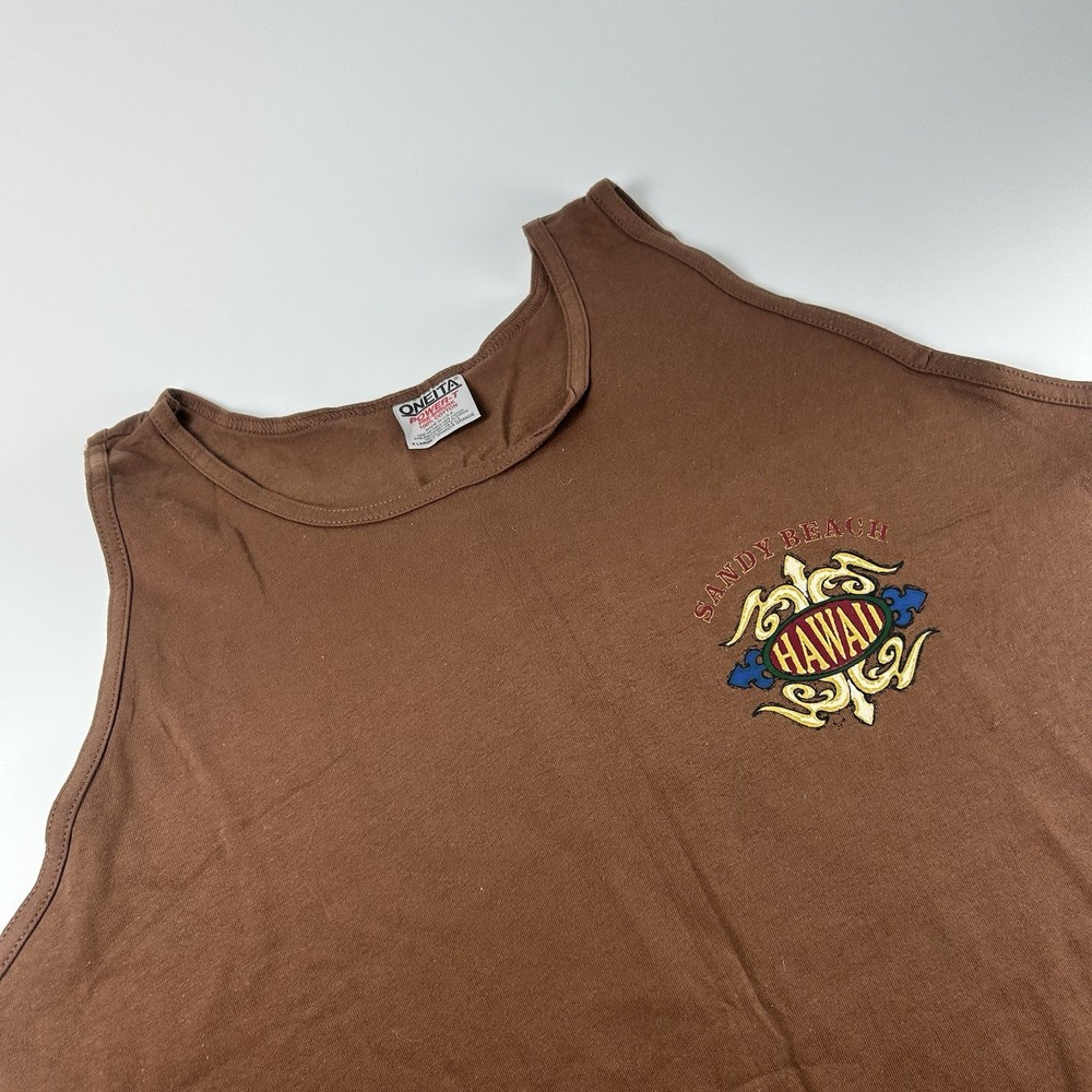 Oneita Men’s SZ XL VTG 90s Hawaii Graphic Workout Athletic Tank Wide Boxey Tank
