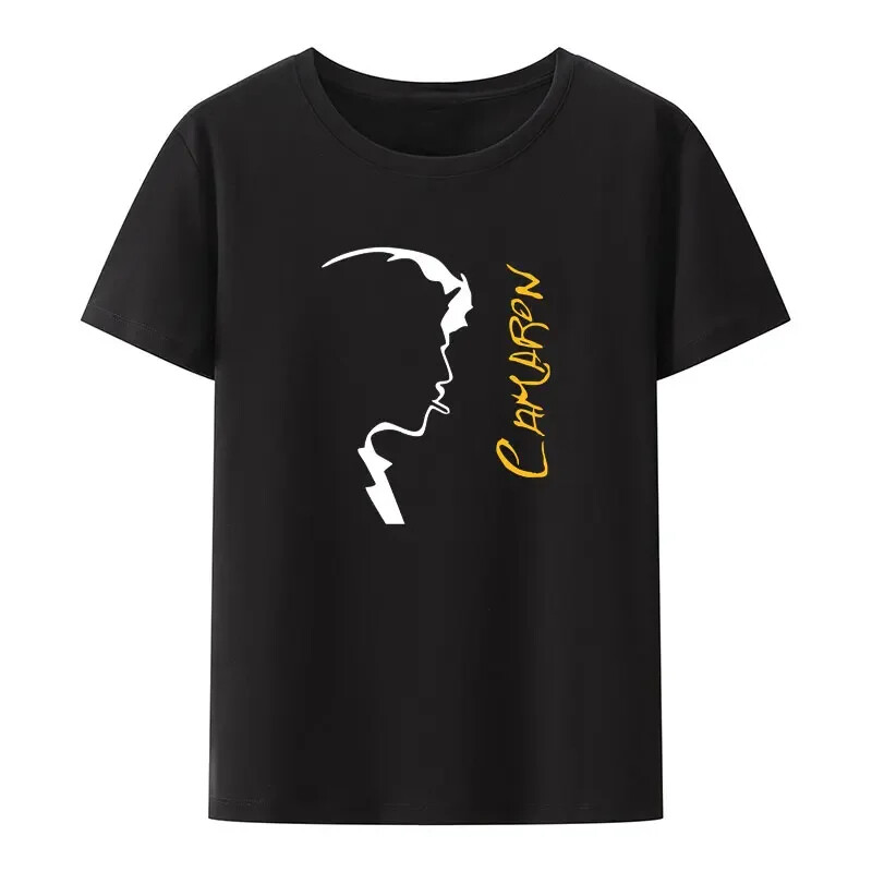 Classic Camaron De La Isla Modal Print T-Shirt Creative Portrait Aesthetic Casua