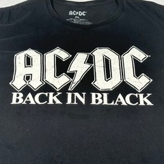AC/DC Shirt Adult Extra Large Black Rock Band Music Tour Back in Black Mens