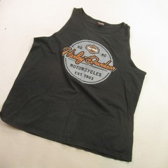 Harley Davidson Shirt Mens Large Sleeveless Crew Neck Black Aurora Colorado