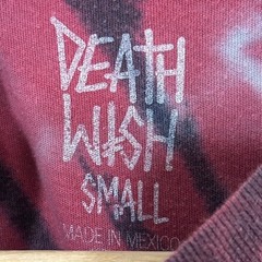 Death Wish Tie Dye T Shirt Red Navy Blue Spiral Logo Short Sleeve Men’s Small