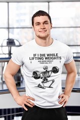 Funny Skeleton Gym T-Shirt – Weightlifting Humor Workout Tee