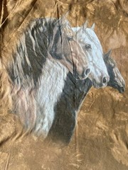 Y2K 2002 -The Mountain Graphic T-Shirt Leather Tag Mens XL Horse Portrait Print