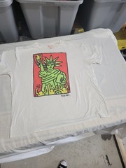 Keith Haring Liberty T Shirt Official License Mens 2 XL White