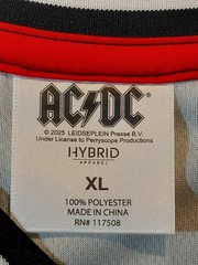 ACDC High Voltage Soccer Style Jersey Checkered V-neck Size XL Charcoal Black