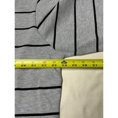 Lacoste Slim Fit Mens Long Sleeve Black Stripe Crew Neck Cotton Shirt Size 8