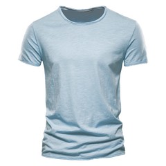 Men Cotton V-Neck Slim Fit T-Shirt Beach Casual Summer Gym Fitness Tee Fun Gift
