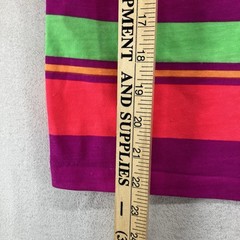 Vintage Sporty 80s 90s Tank Top Sport Stripes BRIGHT NEON Extra Small 32×22