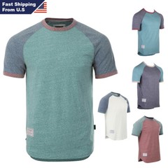 ZIMEGO Men’s Classic Raglan T-Shirt Contrast Sleeve Baseball Hipster Ringer