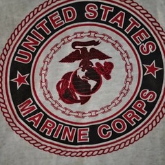 Vtg 1990’s US MARINE CORPS T-shirt Eagle Globe Anchor emblem grey/red USMC Lg