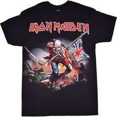 Iron Maiden Trooper Black T-Shirt Liquid Blue