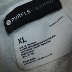 Purple Brand Shirt Mens XL Gray White Short Sleeve Graphic Logo Tee T-Shirt Top