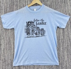 VTG 70s 80s Anti War T-shirt Mens M Fits Small Blue Single Stitch Protest 19×24