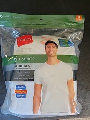 Hanes Men’s FreshIQ ComfortSoft Crewneck Undershirt – White (Pack of 6) Size M
